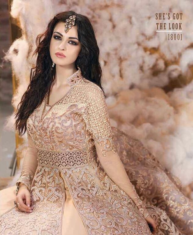 Light Peach Embroidered Wedding Suits