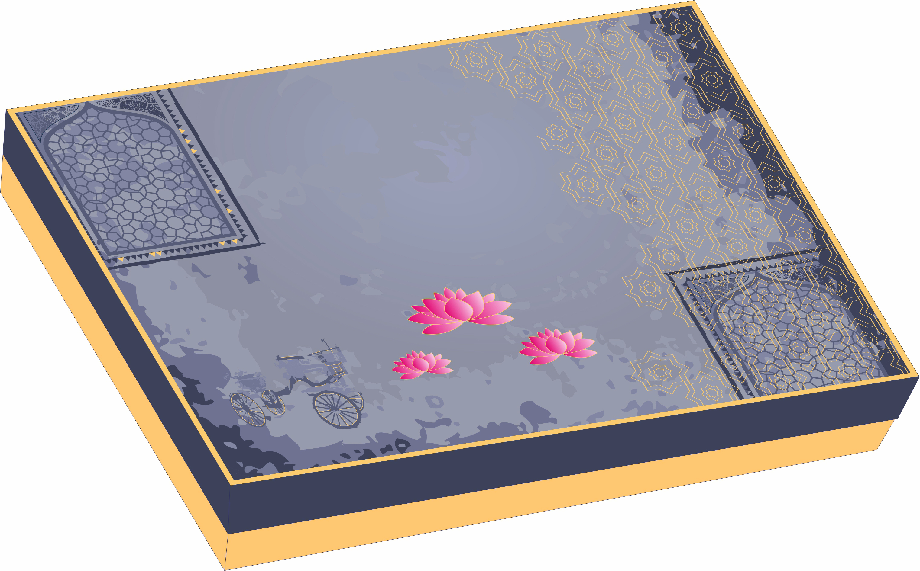 Purple Neelkamal 4 Part Dry Fruit Box