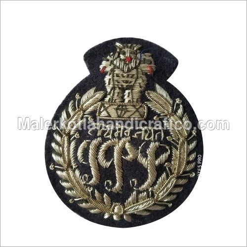 IPS Badge - Cotton Blend & Other Materials, Embroidered Pattern, Black Color with IPS Logo Style