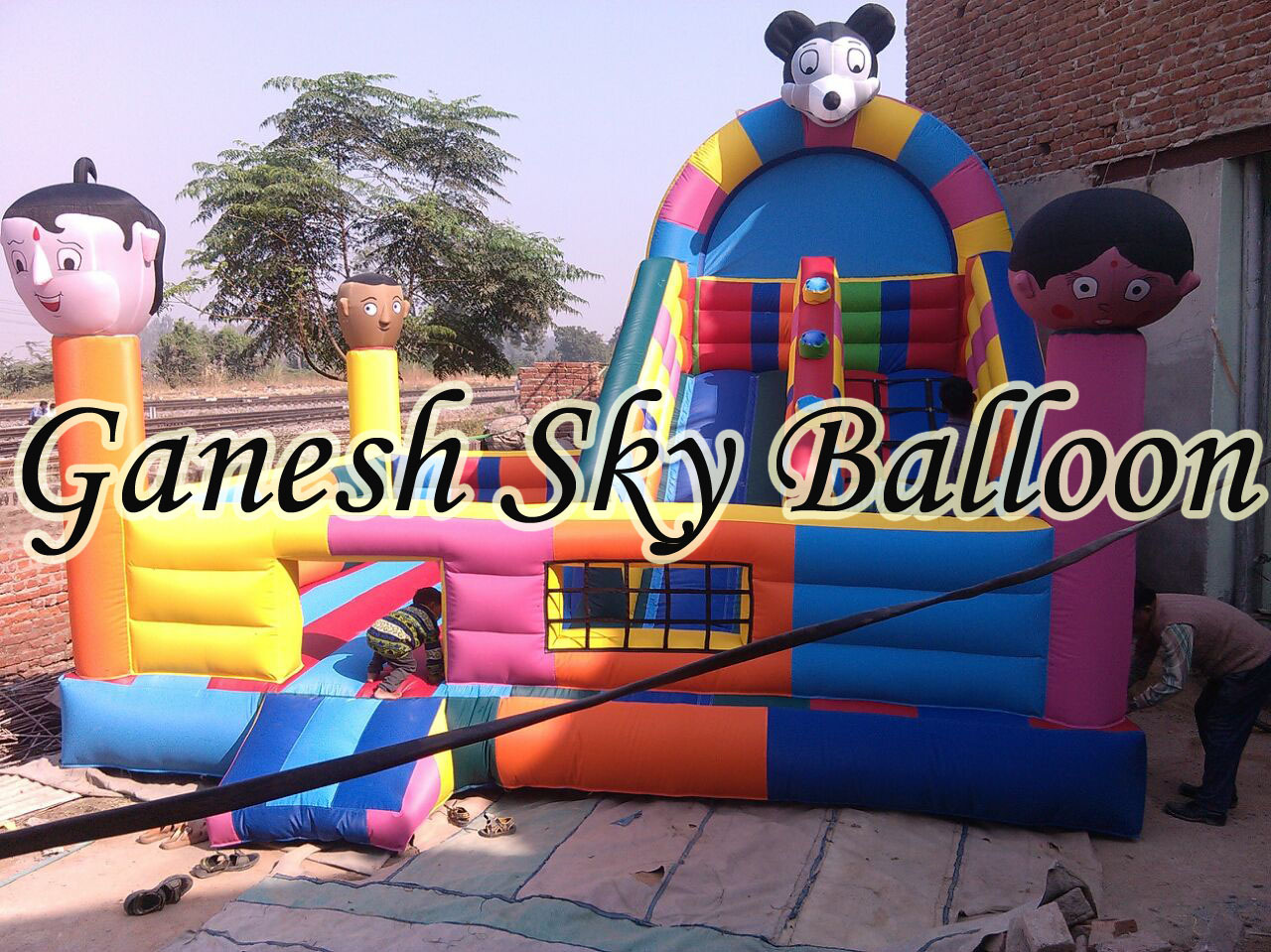 Multi Color Inflatable Sliding Bouncy