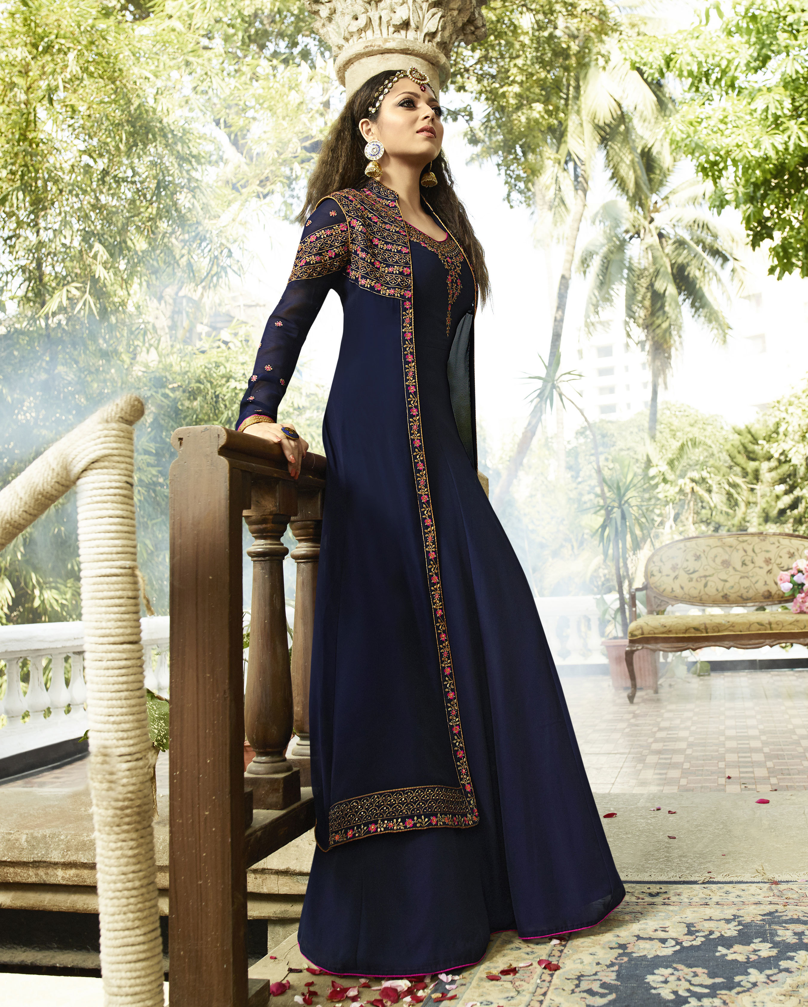 Blue Georgette Anarkali Suits