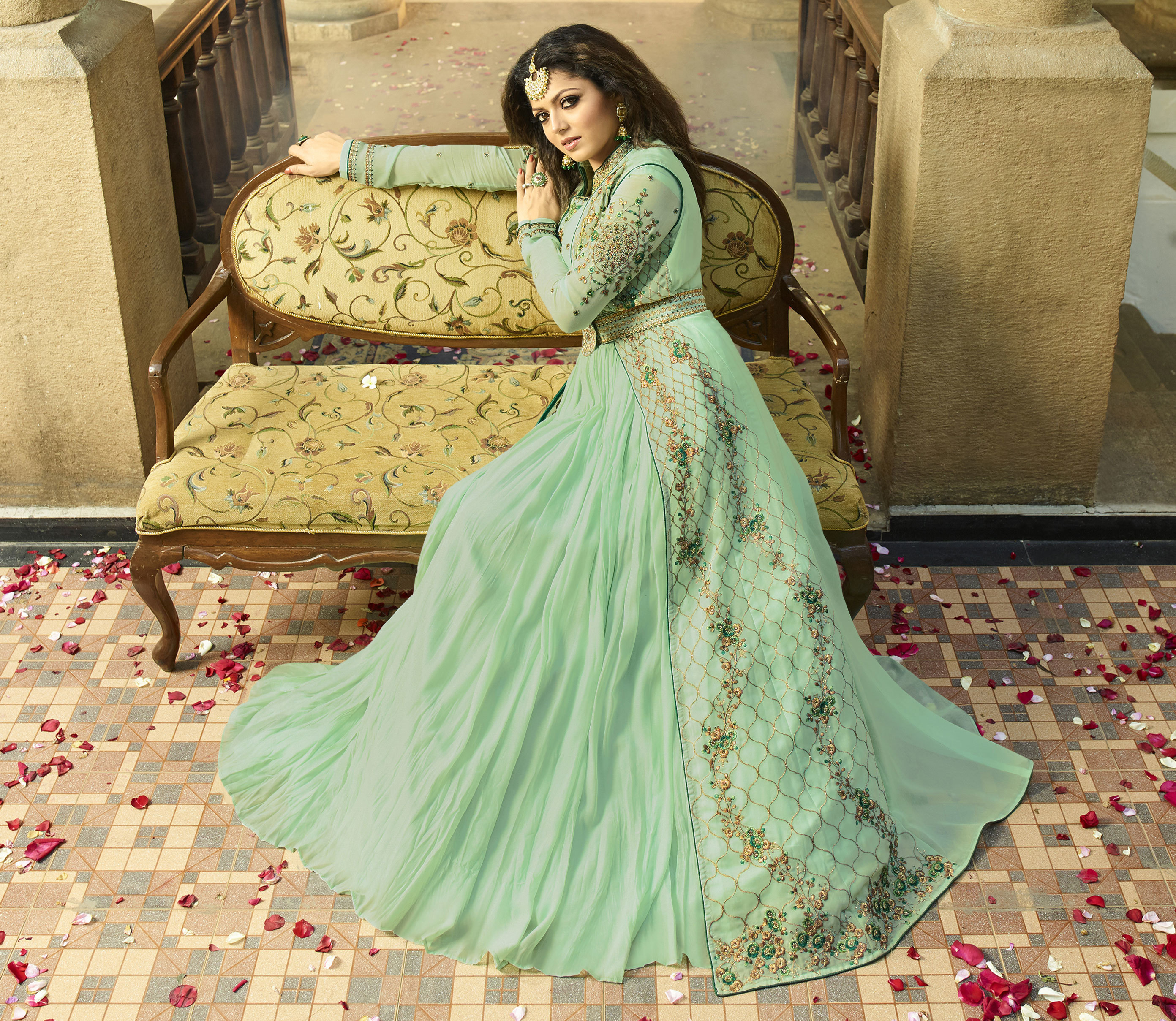Sea Green Gown Dress