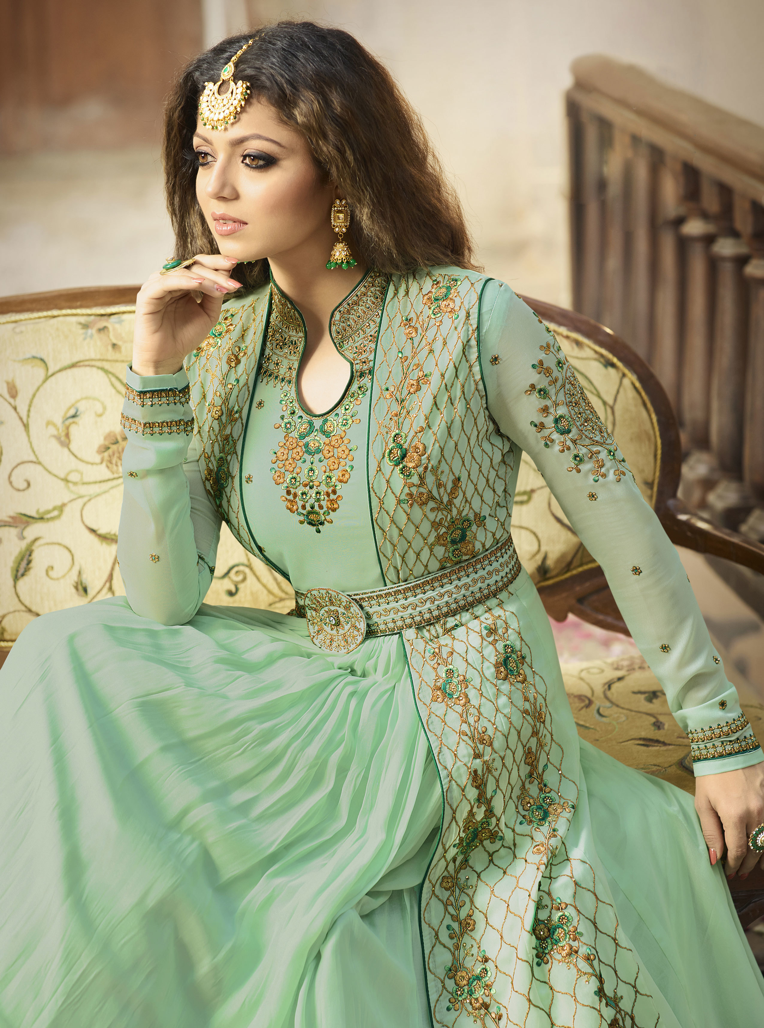 Sea Green Gown Dress