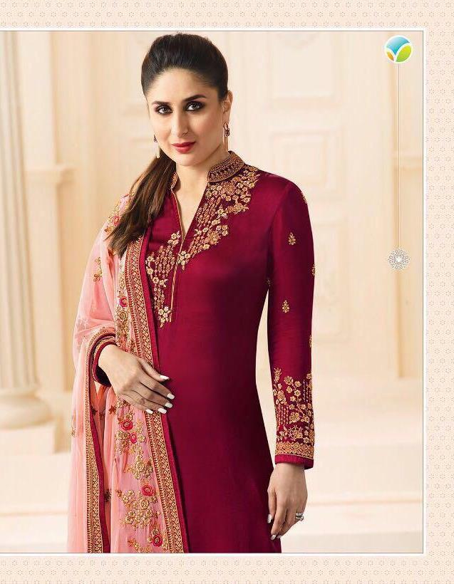 Maroon Silk Dress