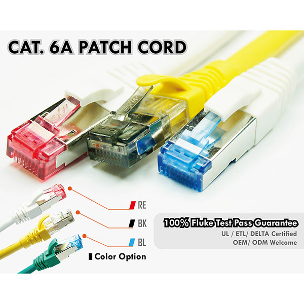 Cat6a 10g Sftp 26awg Rj45 Patch Cord With Clips