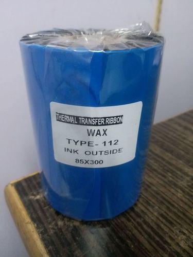 Wax Thermal Transfer Ribbon - Cotton, 300 Meter Length, 110 Millimeter Width, Blue Color | Excellent Print Quality, High Speed Printing up to 10ips, Durable Back Coating