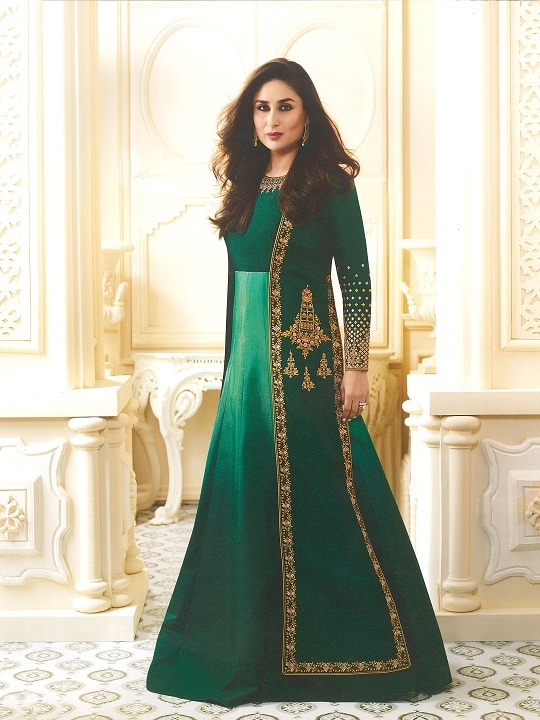 Green Jacket Anarkali Suits