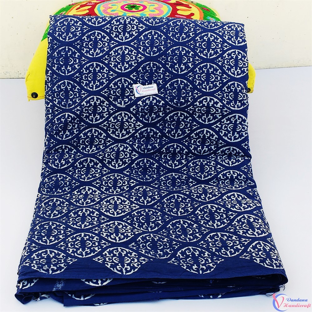 Printed Fabrics - 100% Cotton, 10 Meters X 44-45 Inches, Multi-colored | Hand Block Printed, Smooth Texture, Excellent Wrinkle Resistance