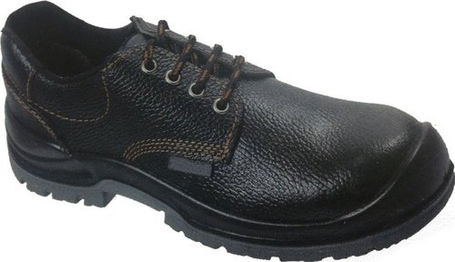 Leather Black Safety Shoes with Protective Basis and Antistatic, Non-Metal composite midsole, Steel Midsole, Oil Resistant, Protective Steel Toe