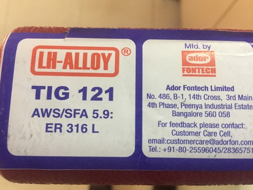 TIG 121 [ER 316L] एक उच्च गुणवत्ता वाला वेल्डिंग प्रक्रिया है जो स्टेनलेस स्टील, कास्ट स्टील और अन्य धातुओं के लिए उपयुक्त है। इसमें बेहतर प्रदर्शन और स्थायित्व सुनिश्चित करने के लिए विशेष मिश्र धातु का उपयोग किया गया है।