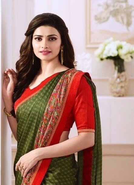 Georgette Green Saree
