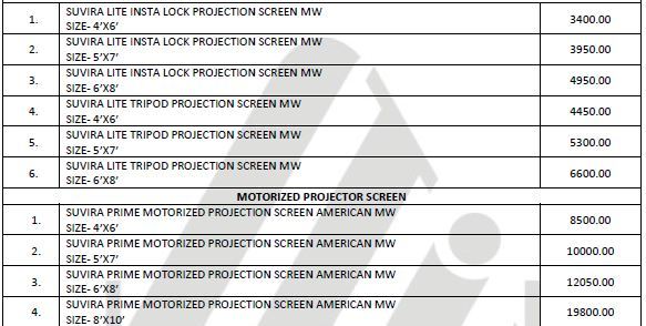 Suvira Lite Insta Lock Projection Screen Mw Size- 6x8 Feet