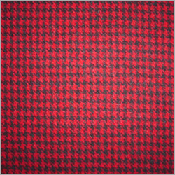Wool Check Fabric - 80% Wool 20% Nylon, 245 gsm Weight 150 cms Width, Red Color, Soft Washable Flat Finish