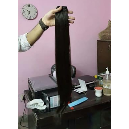 Single Drawn Human Hair - Human Hair, 8 to 36 Inches, Curly Texture, Black Color | Washable, Lightweight, V-Shaped Ends, Durable Usage in Parlour