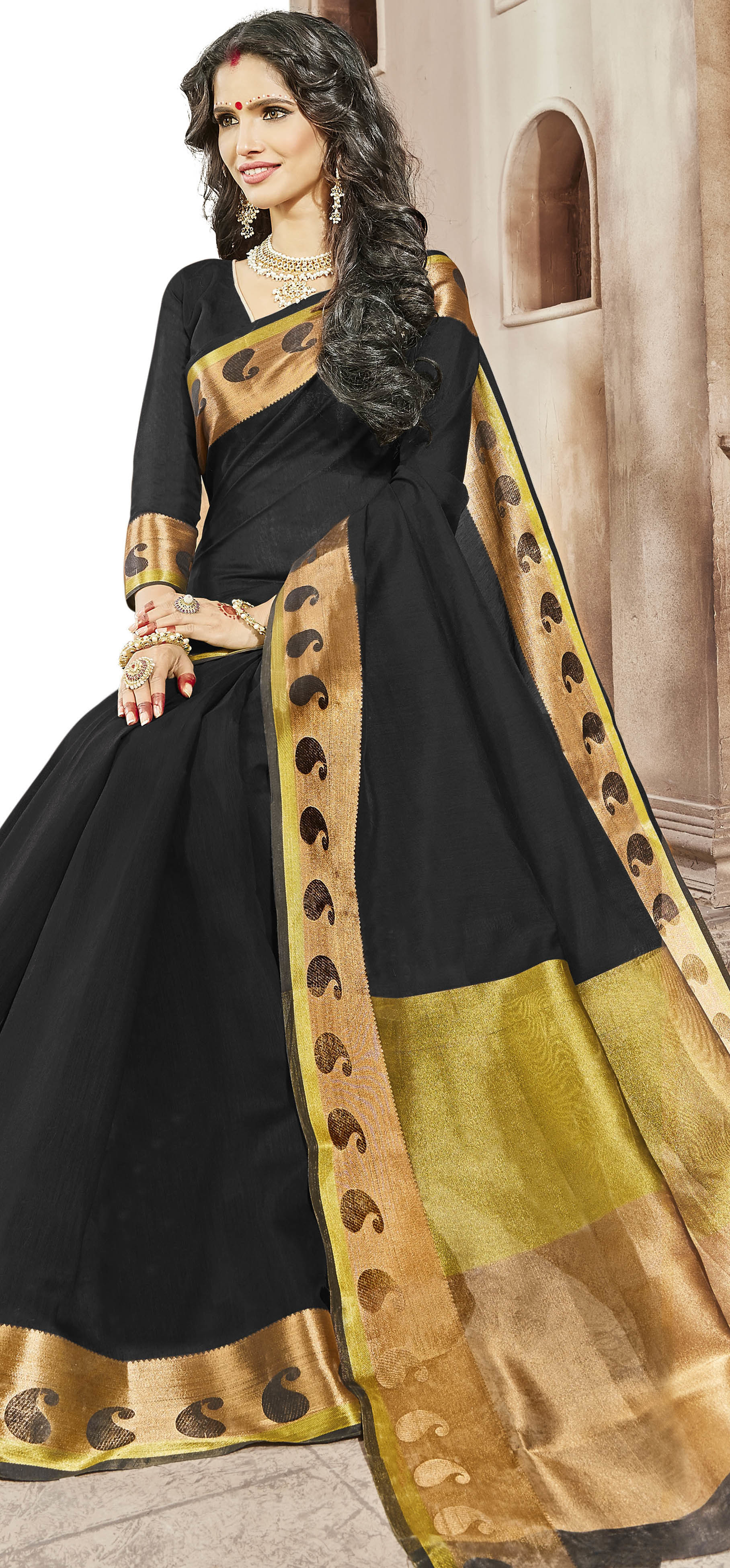 Black Kerala Saree