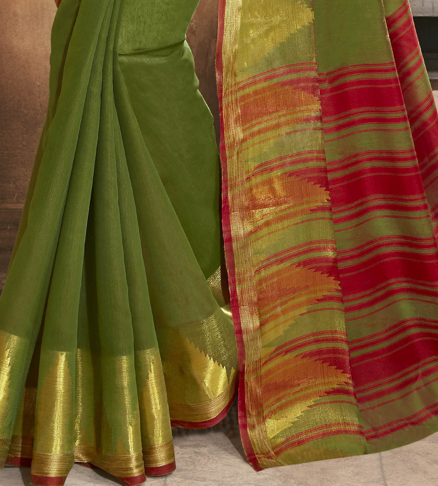 Mehendi Painted Saree