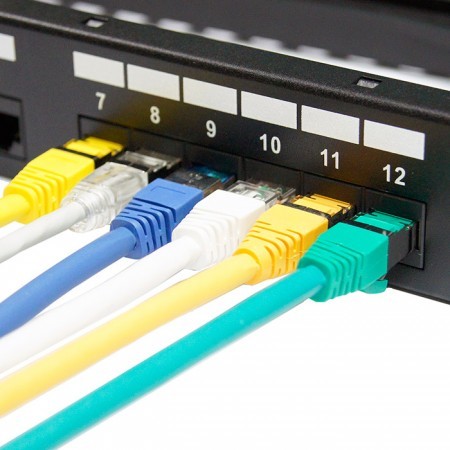 Cat6 Utp 1u 180 Degree 24 Port Rj45 Keystone Patch Panel