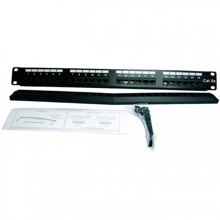Cat6 Utp 1u 180 Degree 24 Port Rj45 Keystone Patch Panel