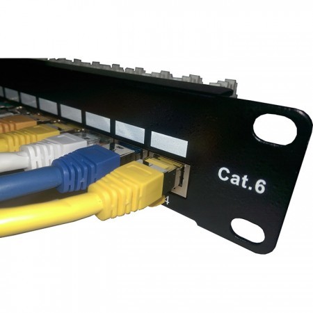 Cat6 Ftp 1u 90a 24 Port Keystone Patch Panel