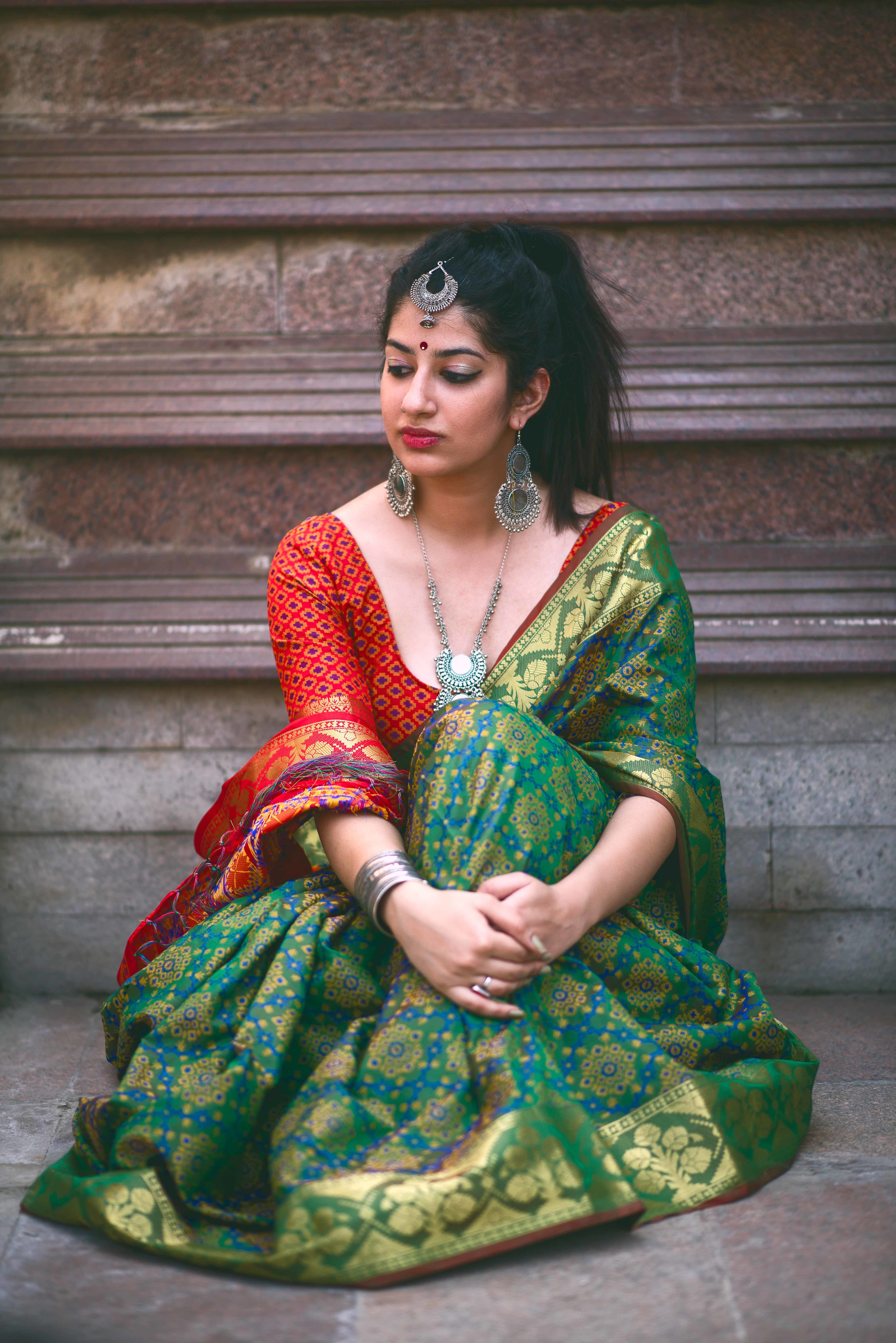 Green Designer Printed Saree