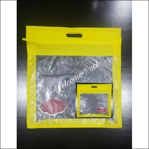 Saree Bag - 100% Virgin PVC, 14 x 16 x 2 Inches, Yellow | Soft, Transparent, Reusable, Moisture Proof, Zipper Closure