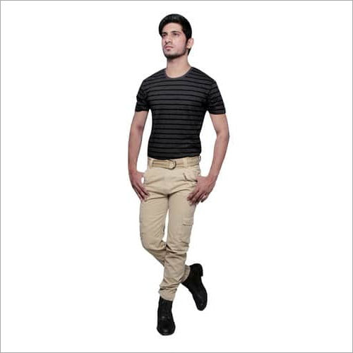 Available In Black Six Pocket Cargo Trousers