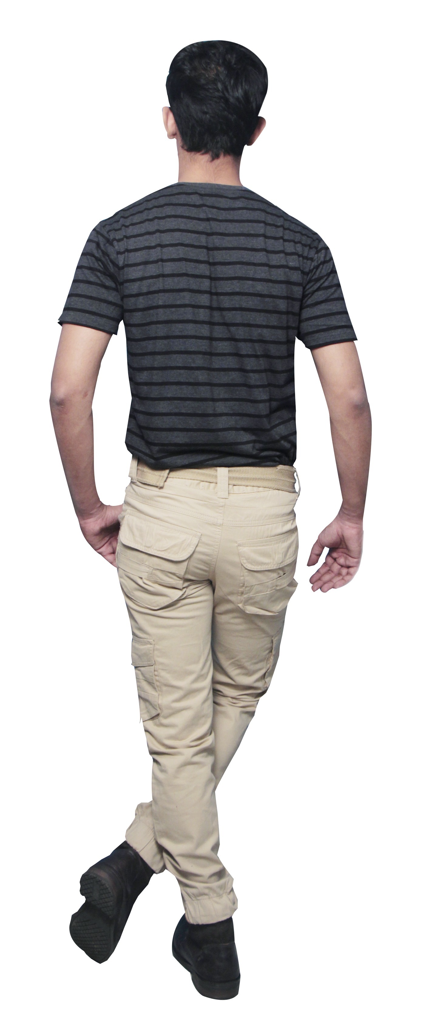 Available In Black Six Pocket Cargo Trousers