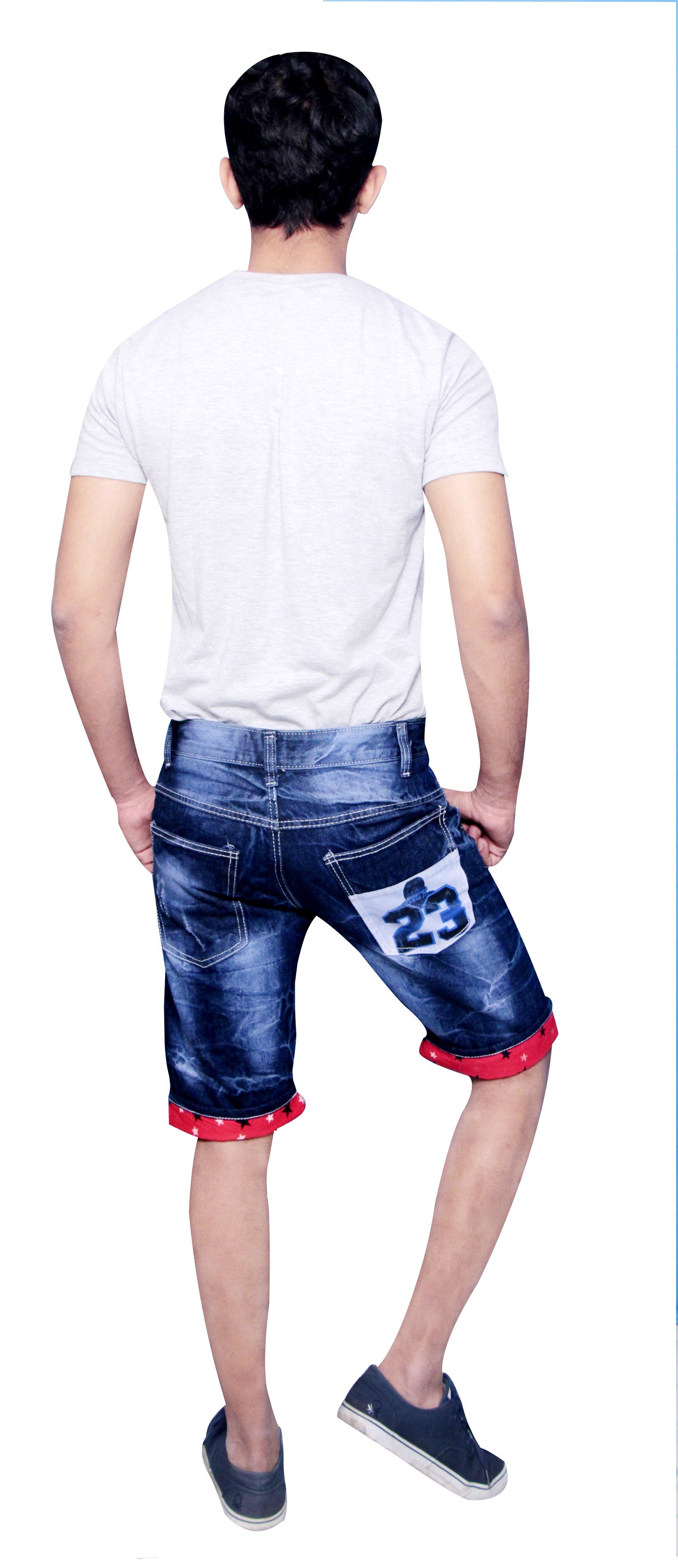 Mens Cotton Denim Shorts - Knee Length, Available In Small To Xl Sizes | Lightweight, Smooth Texture, Skin-friendly, Tear-proof, High Absorption