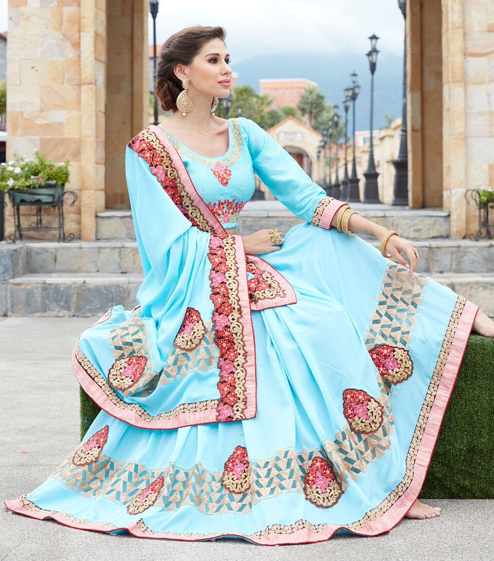 Sky Blue Butta Saree