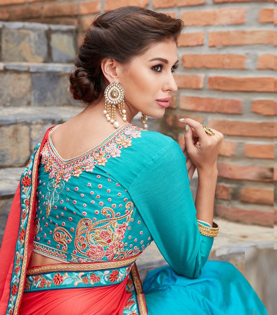 Sky Blue Branded Saree