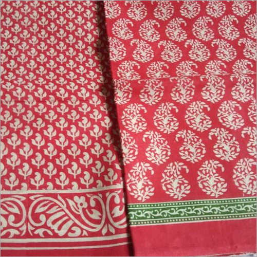 Pure Cotton Mulmul Block Printed Saree Without Blouse