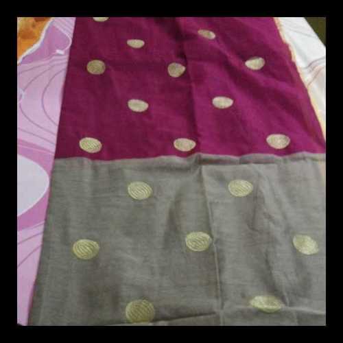 Ladies Cotton Saree - Silk Handloom | Sky Blue and White Printed Pattern