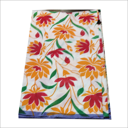 Red And Yellow And White Printed Saree