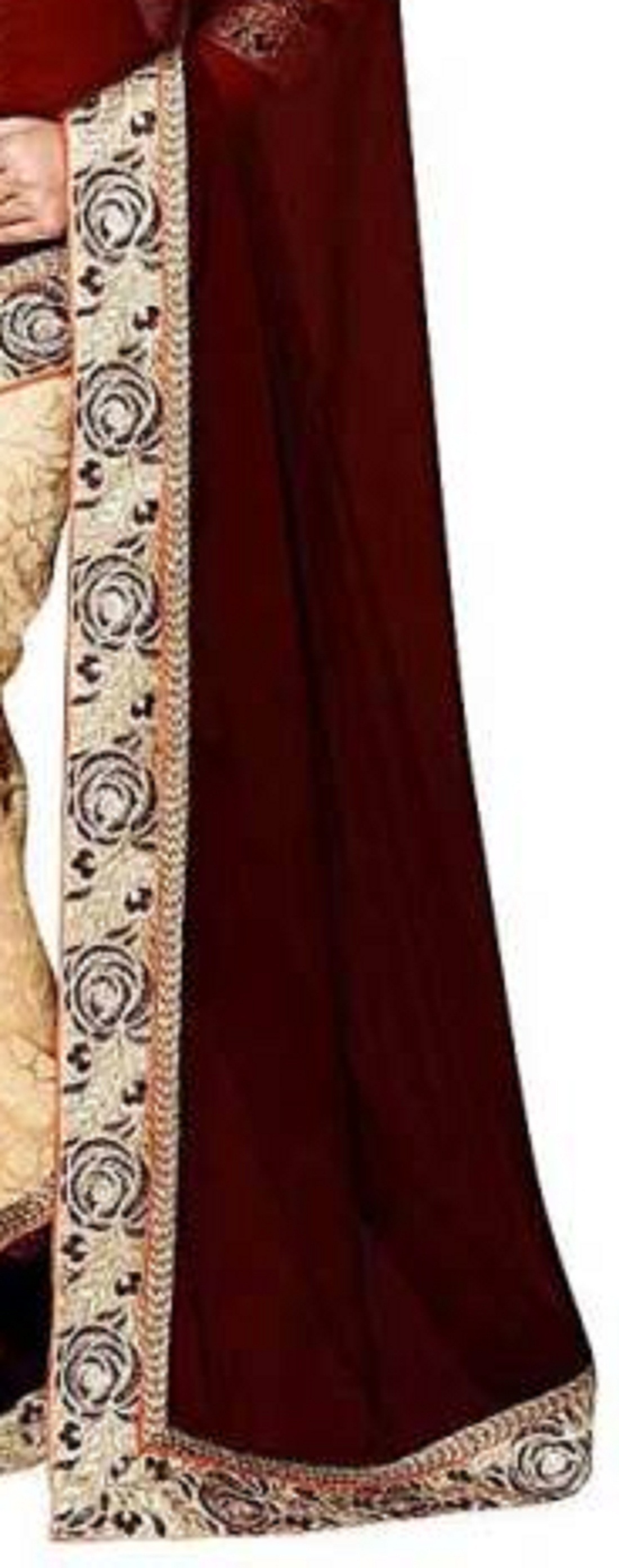 Cotton Cream & Coffee Saree