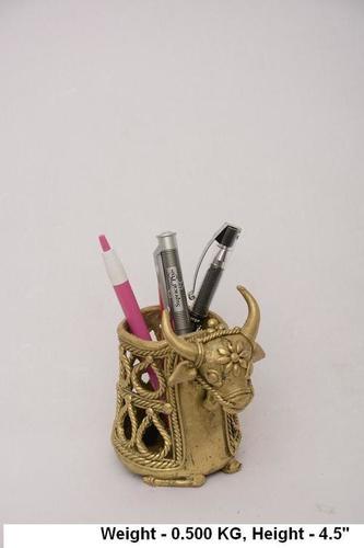 Golden Brass Bull Pen Stand