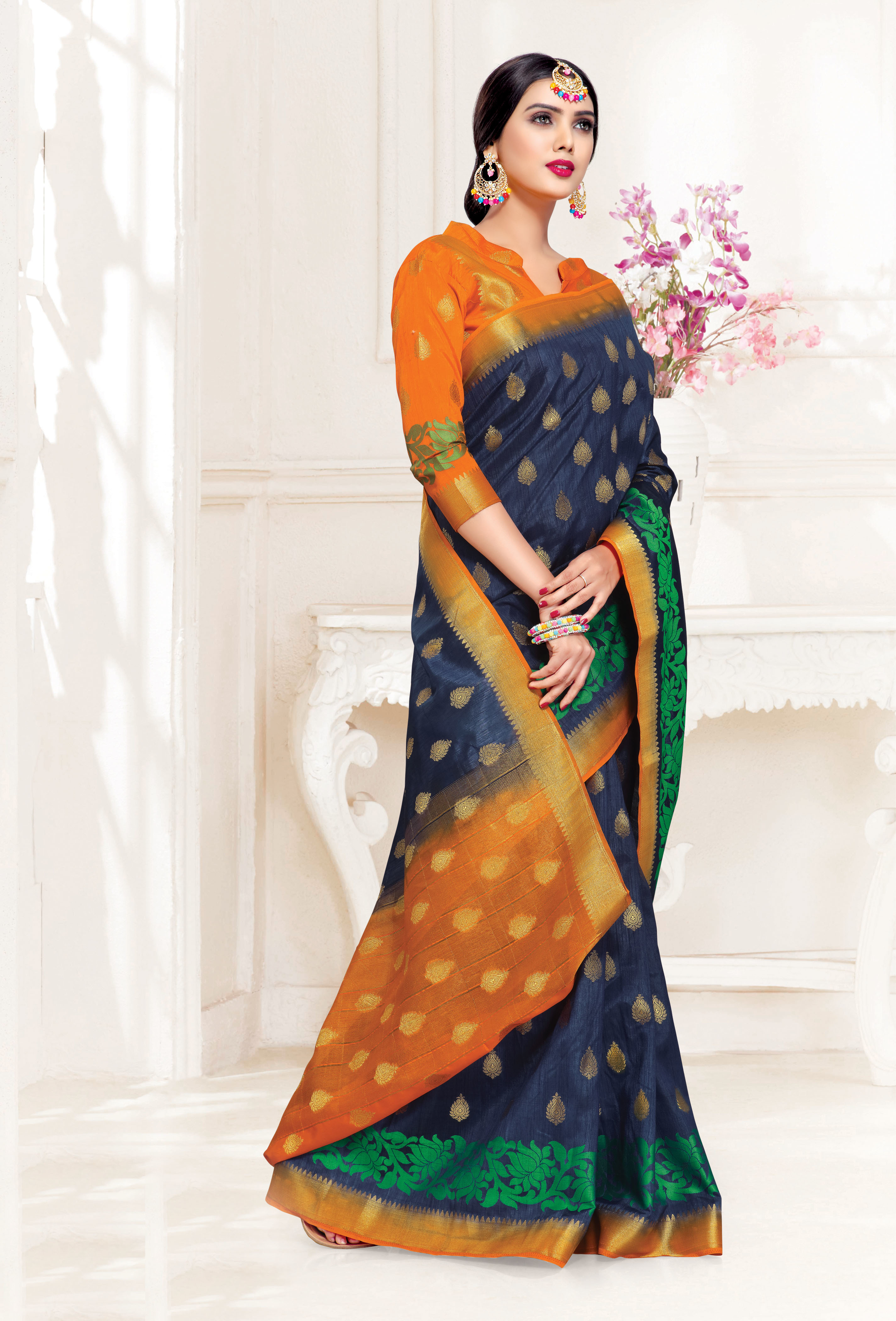 Traditional Uppada Silk Saree - Jacquard Work, Luxurious Silk Fabric, Elegant Design And Vibrant Colors