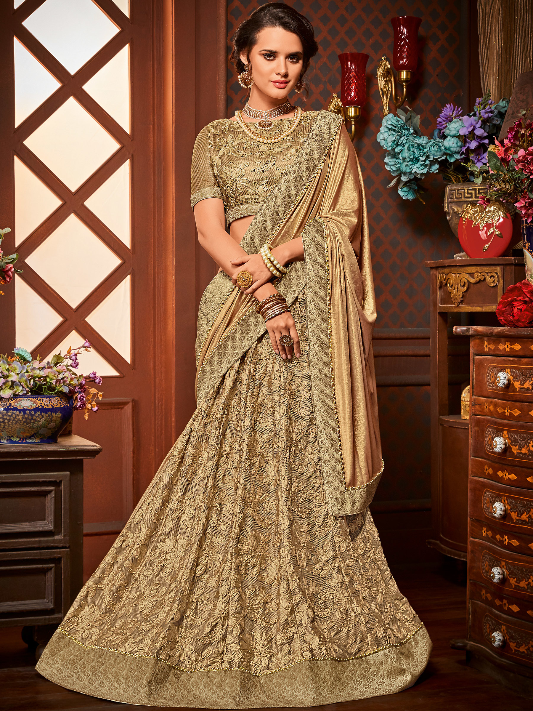 Designer Heavy Lehenga Style Saree