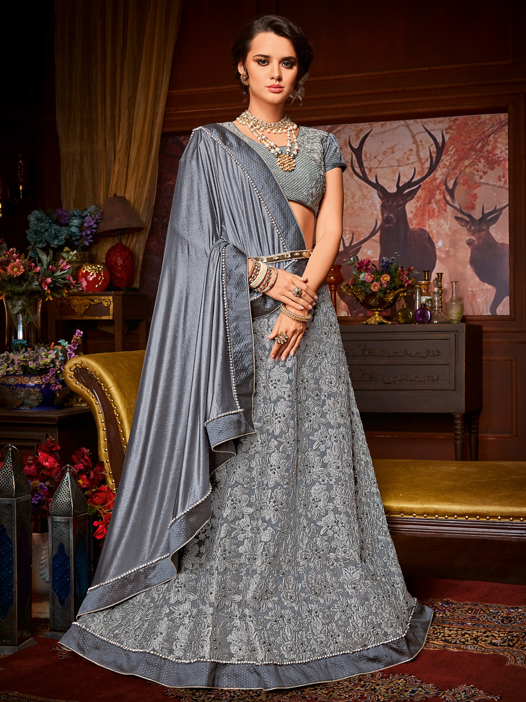 Designer Heavy Lehenga Style Saree
