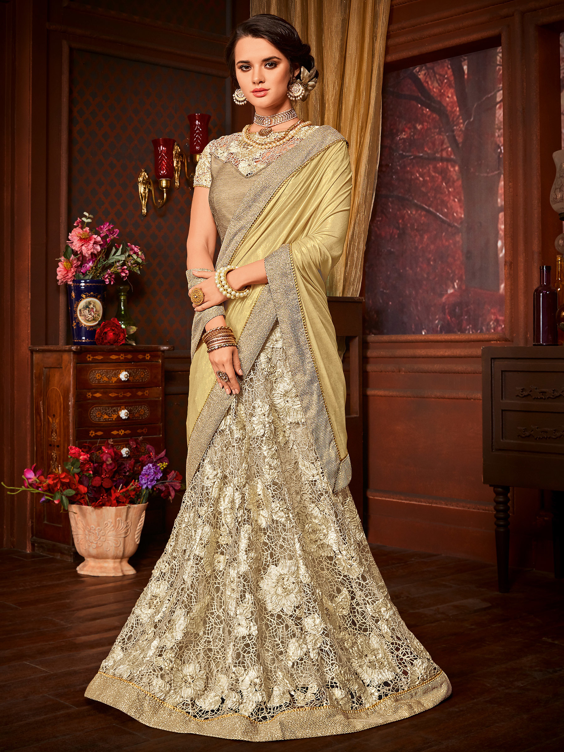 Designer Heavy Lehenga Style Saree