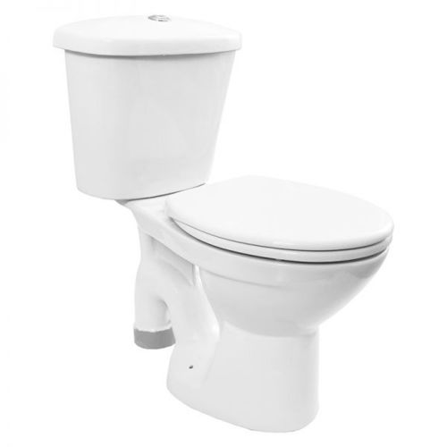 Betta Two Piece Ewc - 655x355x740 Mm Ceramic | White, Floor Mounted, Square Design, 26 Kg