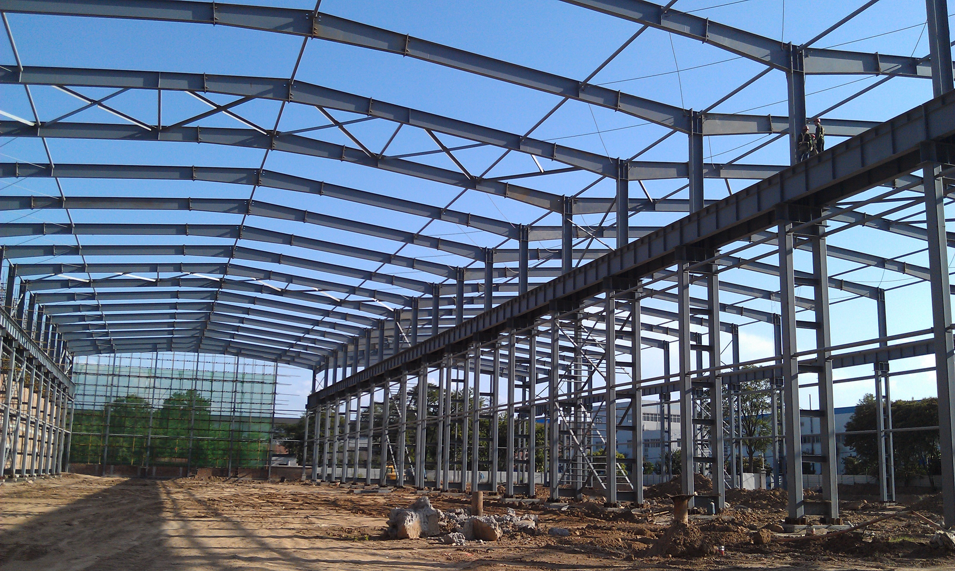 Steel Structure Warehouse - Steel, Customizable Dimensions | High Load Capacity, Arched Roof, Metal Panel Cladding, Anti-corrosive, Easy Installation, Low Maintenance