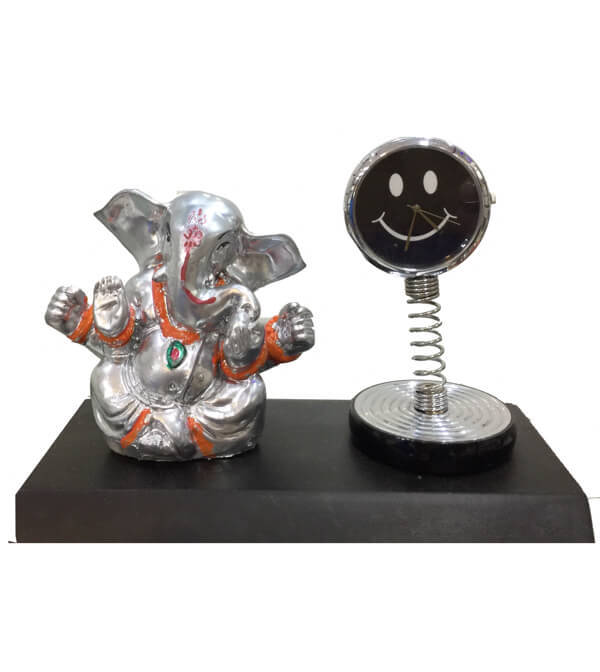 Golden Laughing Buddha With Clock