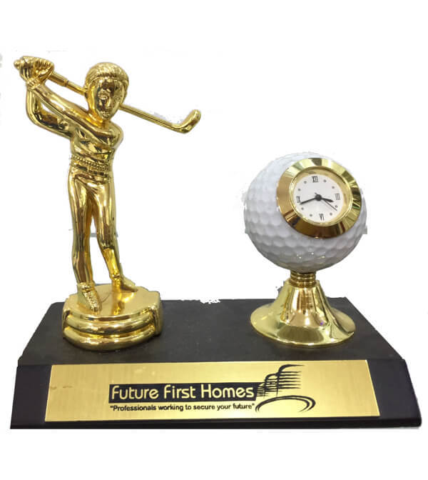 Golden Laughing Buddha With Clock