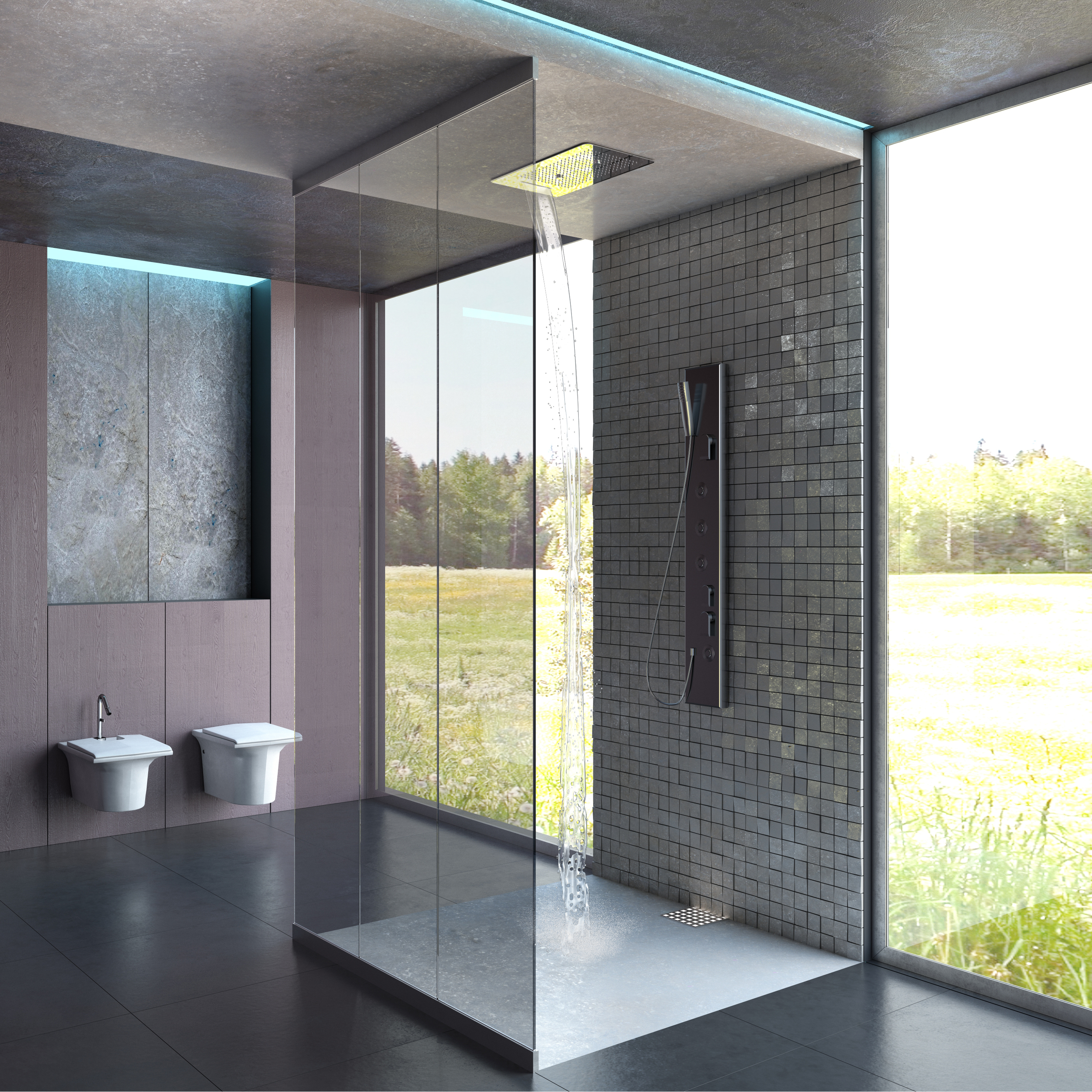 Rectangular Bathroom Rain Shower