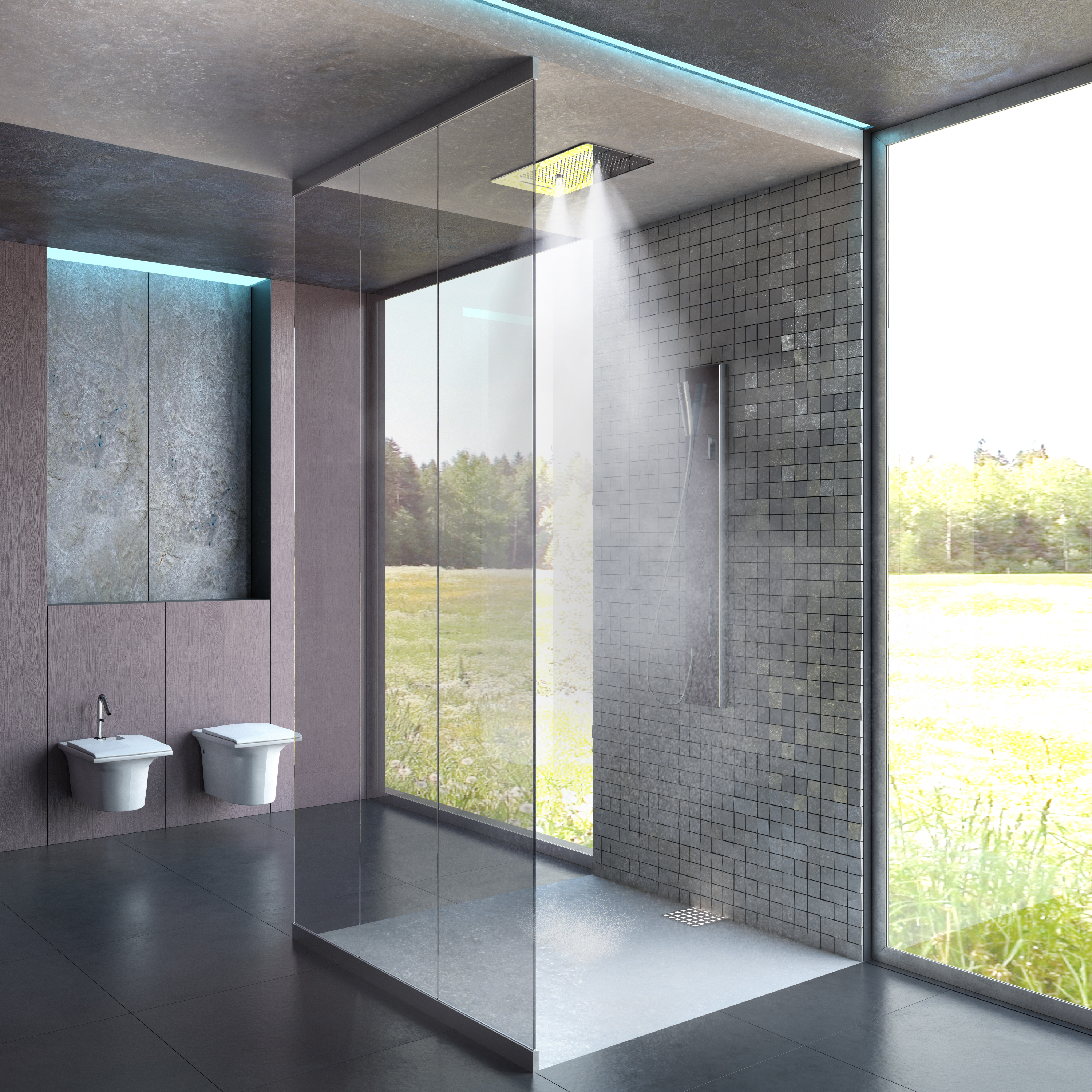 Rectangular Bathroom Rain Shower