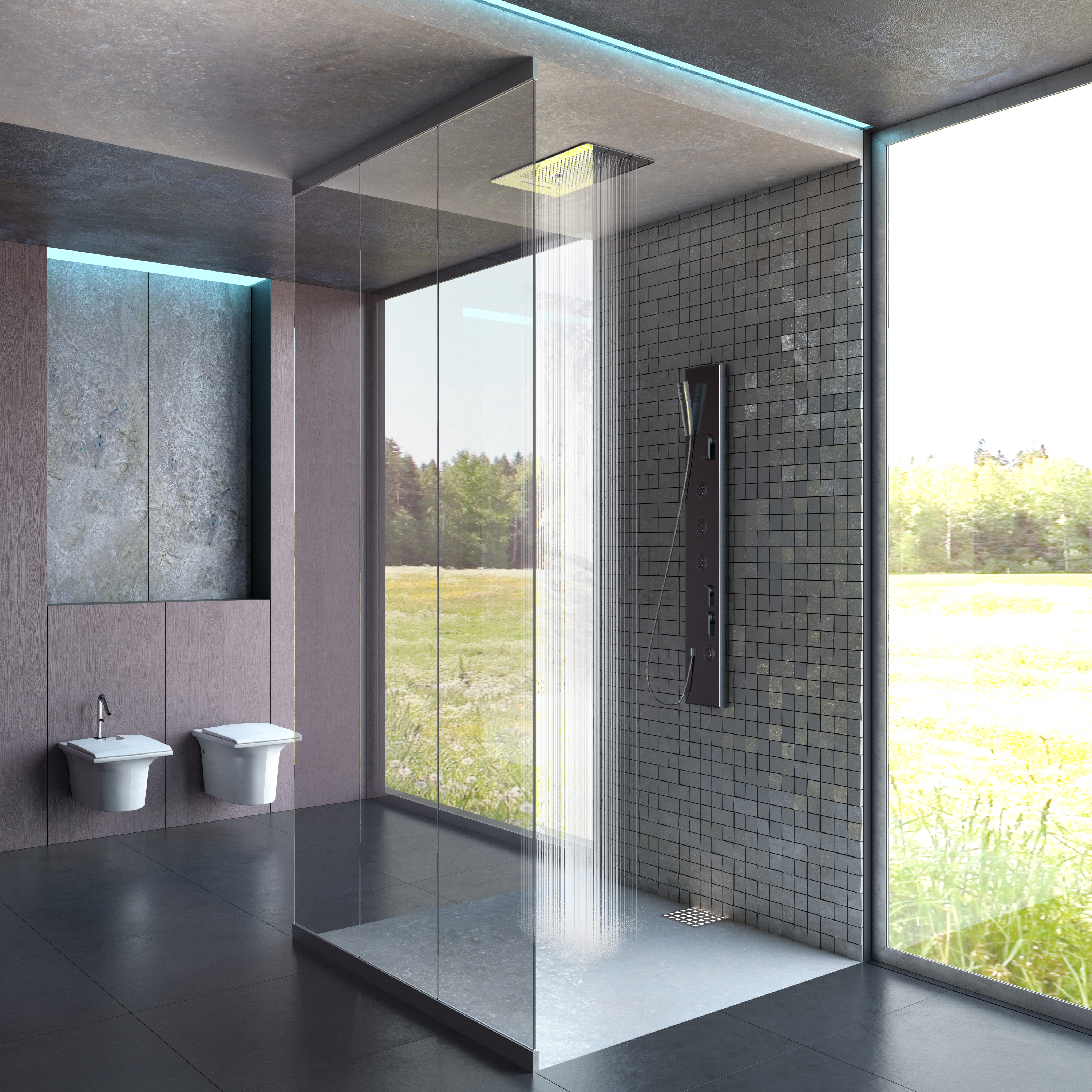 Rectangular Bathroom Rain Shower