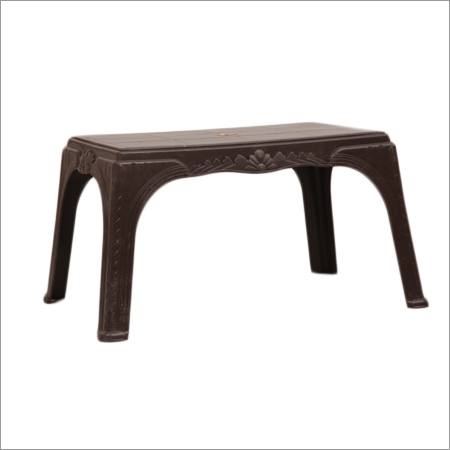 Plastic Table - Durable Plastic Material, Elegant Brown Finish , Engraved Design with Sturdy Legs for Heavy Weights
