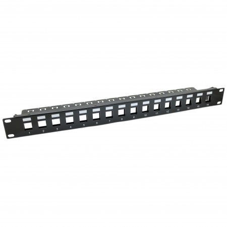 1u 16 Port Ftp Blank Patch Panel With Support Bar