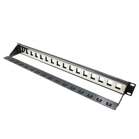 1u 16 Port Ftp Blank Patch Panel With Support Bar