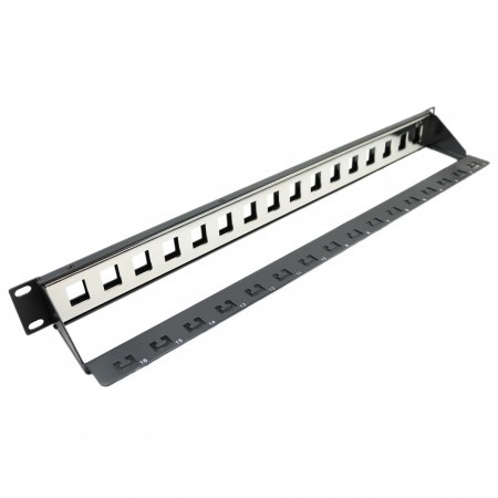 1u 16 Port Ftp Blank Patch Panel With Support Bar